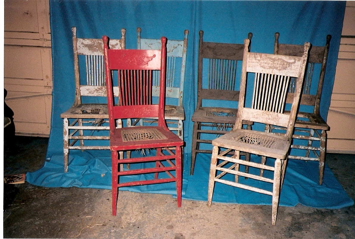 6 chairs longing to
                  be restored to their uniform glory